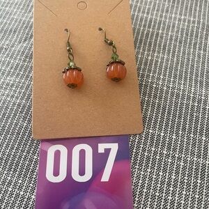 Elegant Orange and Green pumpkin Dangle Earrings